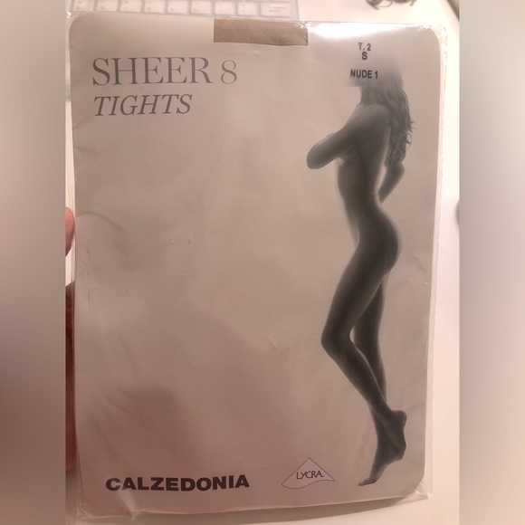 NWT Galzedonia tights sheer 8, nude 1, SIZE S - Picture 3 of 4